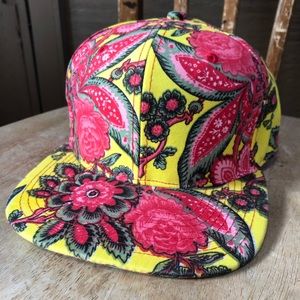 Yellow Floral Snap Back Hat